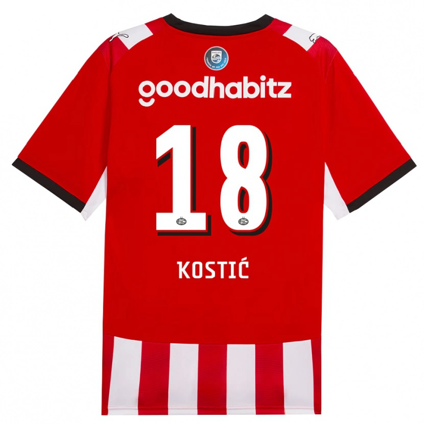 Danxen Damen Filip Kostic #18 Rot Weiß Schwarz Heimtrikot Trikot 2026/27 T-Shirt