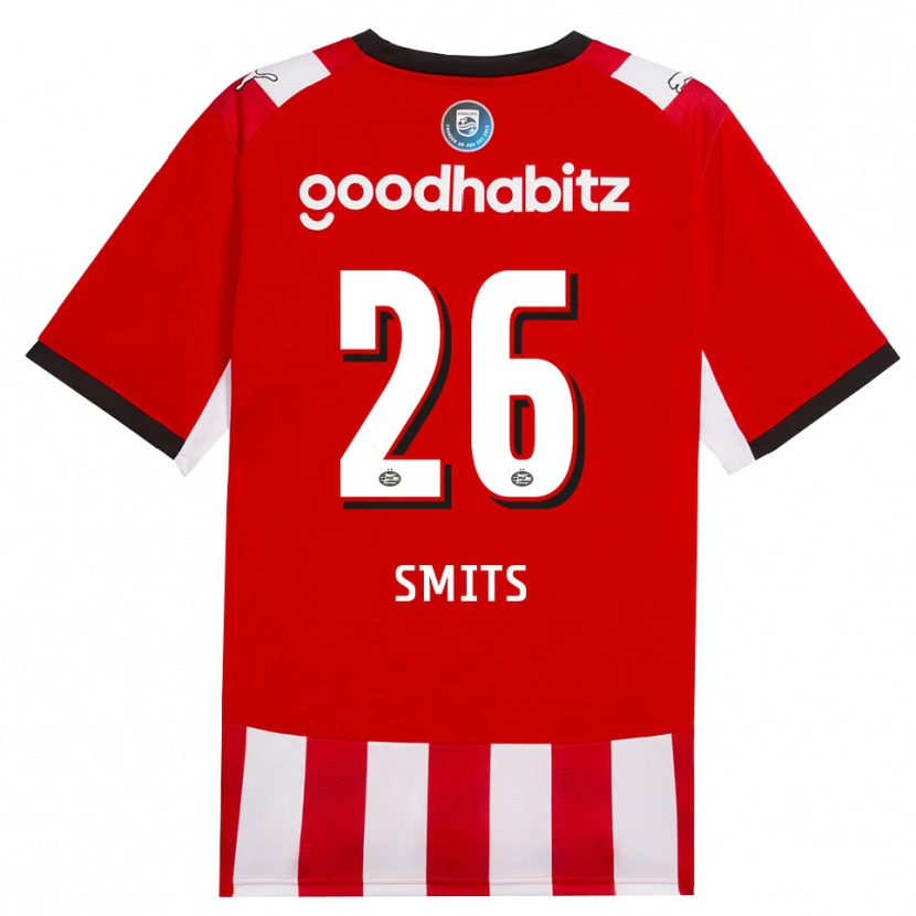 Danxen Damen Eef Smits #26 Rot Weiß Schwarz Heimtrikot Trikot 2026/27 T-Shirt