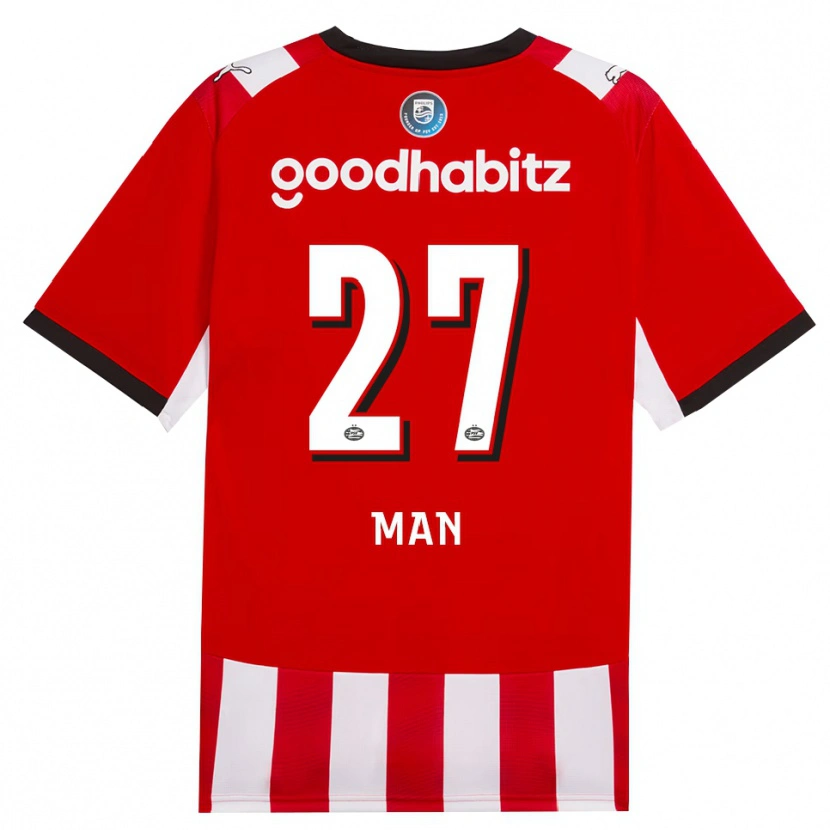 Danxen Damen Dennis Man #27 Rot Weiß Schwarz Heimtrikot Trikot 2026/27 T-Shirt