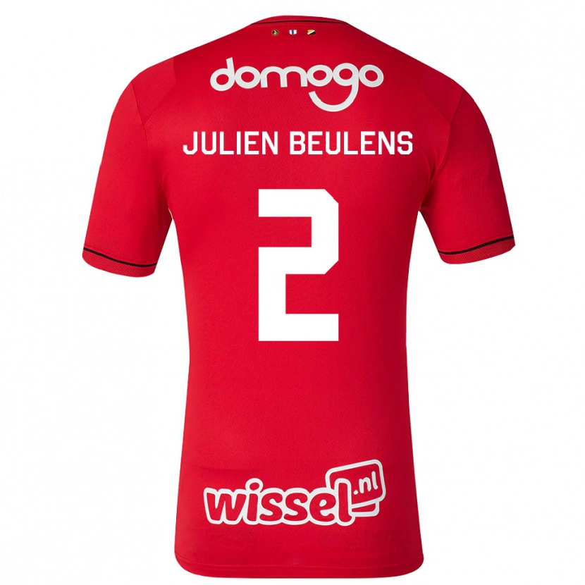 Danxen Damen Julien Beulens #2 Rot Weiß Schwarz Heimtrikot Trikot 2026/27 T-Shirt