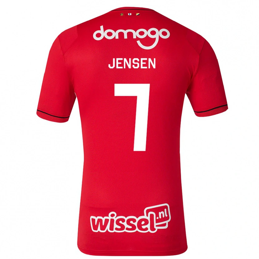 Danxen Damen Victor Jensen #7 Rot Weiß Schwarz Heimtrikot Trikot 2026/27 T-Shirt