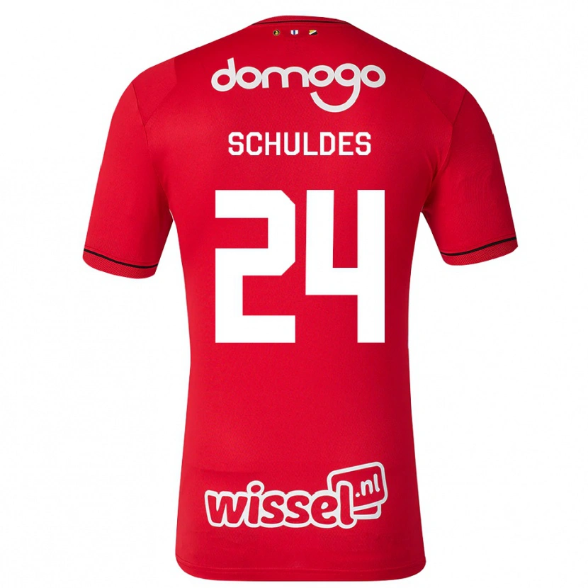 Danxen Damen Jamie Schuldes #24 Rot Weiß Schwarz Heimtrikot Trikot 2026/27 T-Shirt