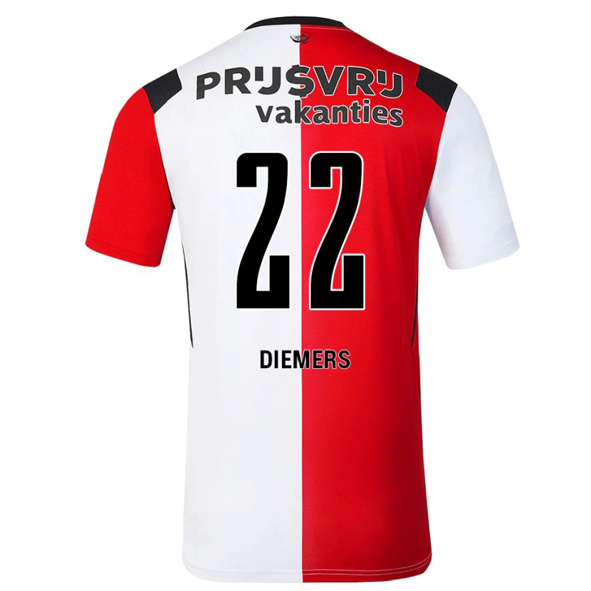Danxen Damen Mark Diemers #22 Rot Weiß Schwarz Heimtrikot Trikot 2026/27 T-Shirt