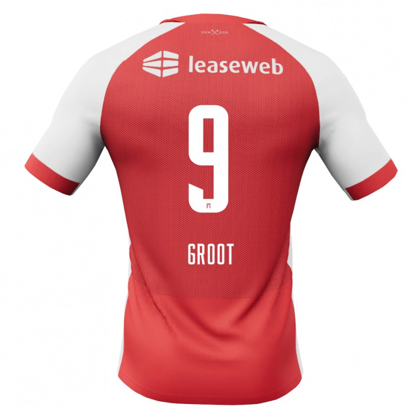 Danxen Damen Gijs Groot #9 Rot Weiß Schwarz Heimtrikot Trikot 2026/27 T-Shirt