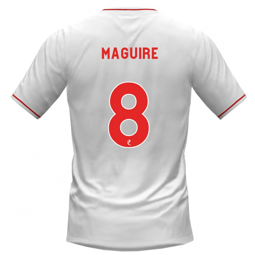 Danxen Damen Ciaran Maguire #8 Weiß Rot Auswärtstrikot Trikot 2026/27 T-Shirt