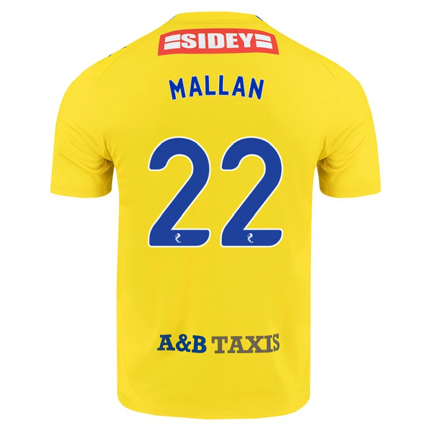Danxen Damen Stevie Mallan #22 Gelb Blau Schwarz Auswärtstrikot Trikot 2026/27 T-Shirt