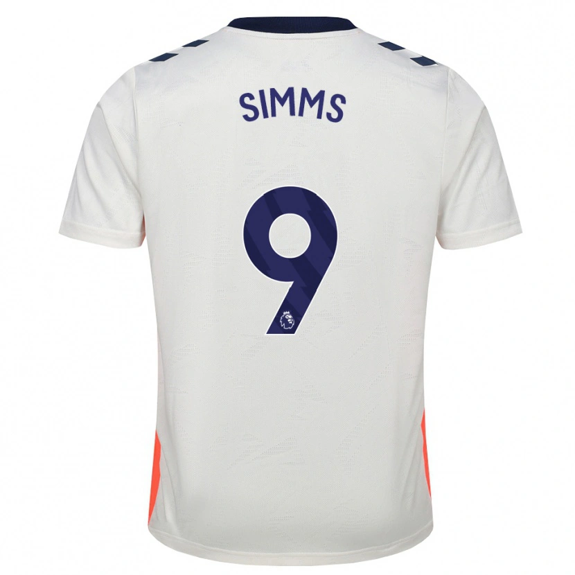 Danxen Damen Ellis Simms #9 Weiß Orange Königsblau Auswärtstrikot Trikot 2026/27 T-Shirt