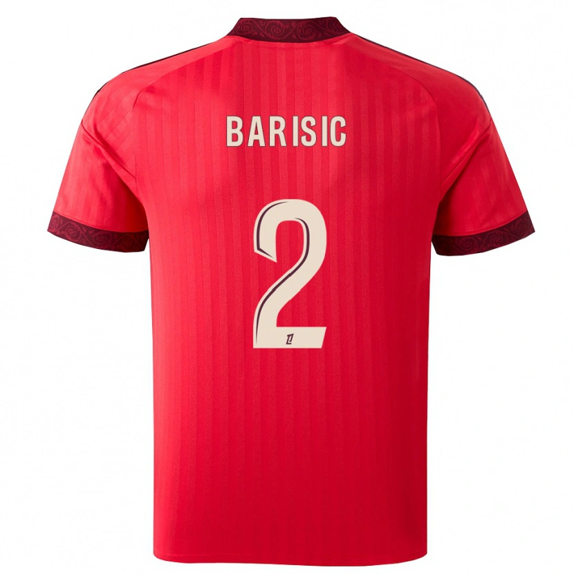 Danxen Damen Teo Barisic #2 Burgund Rot Weiß Auswärtstrikot Trikot 2026/27 T-Shirt