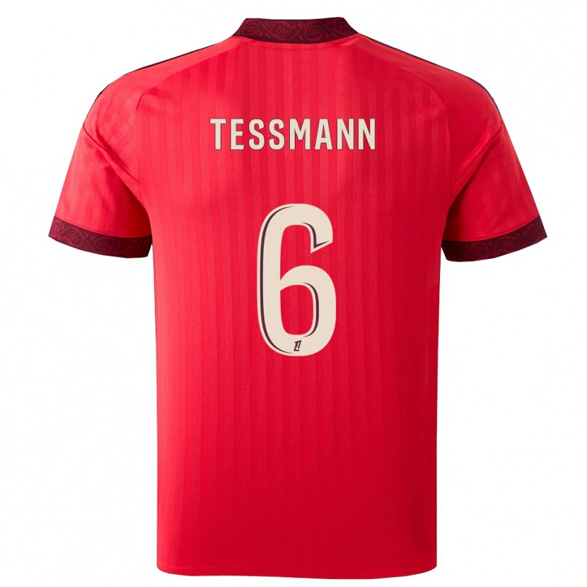 Danxen Damen Tanner Tessmann #6 Burgund Rot Weiß Auswärtstrikot Trikot 2026/27 T-Shirt