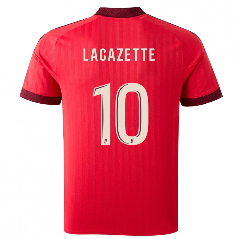 Danxen Damen Alexandre Lacazette #10 Burgund Rot Weiß Auswärtstrikot Trikot 2026/27 T-Shirt