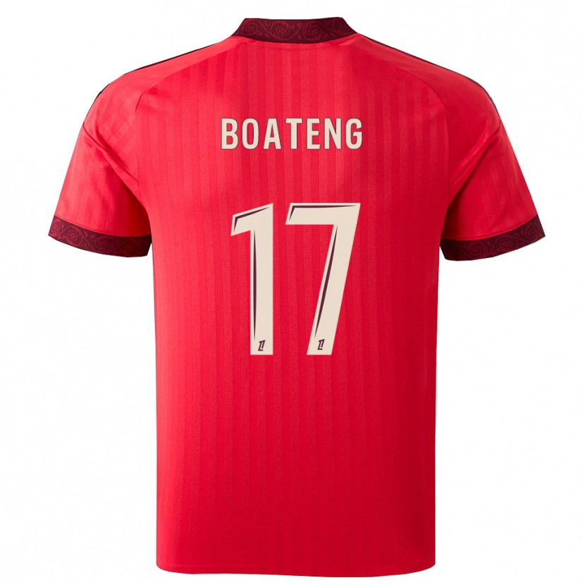 Danxen Damen Jerome Boateng #17 Burgund Rot Weiß Auswärtstrikot Trikot 2026/27 T-Shirt