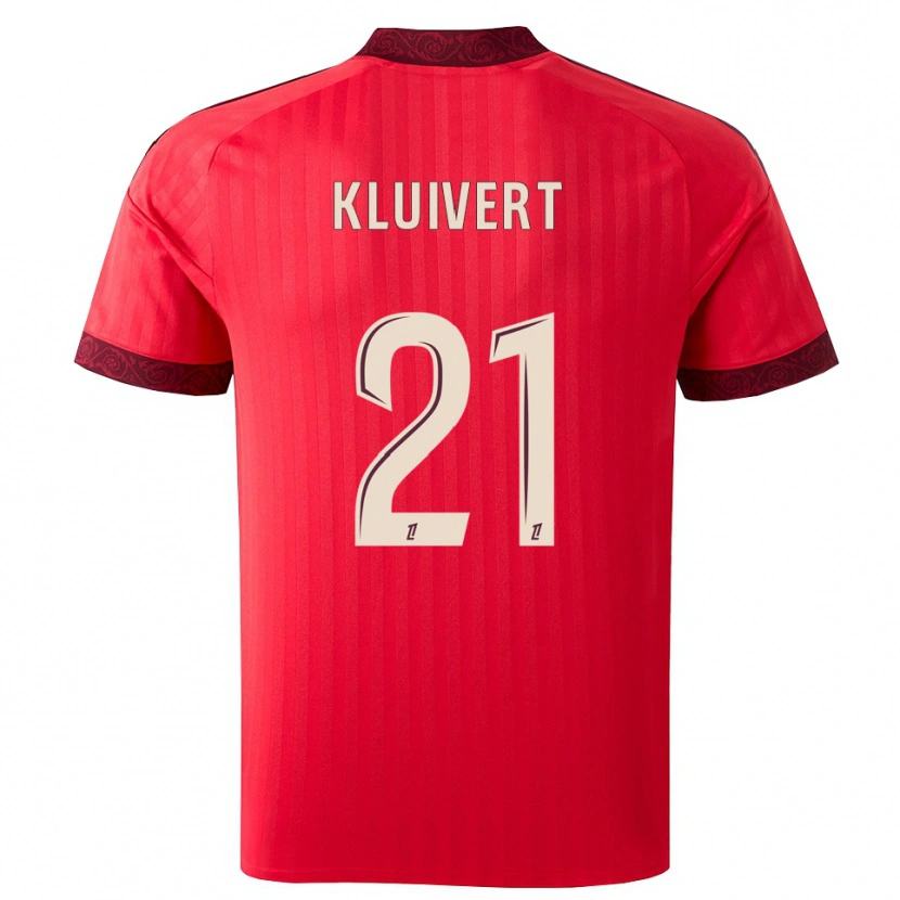 Danxen Damen Ruben Kluivert #21 Burgund Rot Weiß Auswärtstrikot Trikot 2026/27 T-Shirt