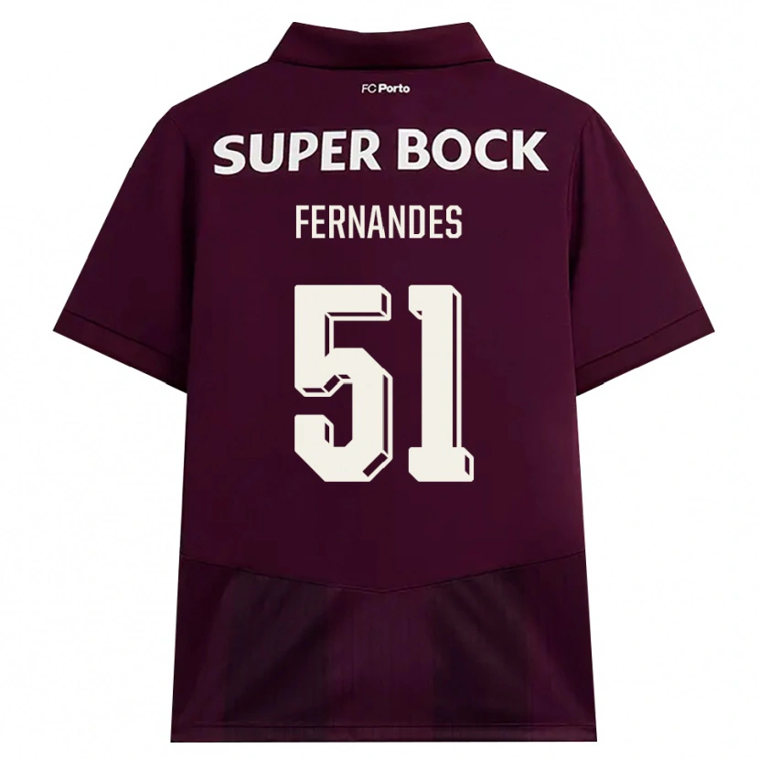 Danxen Damen Diogo Fernandes #51 Burgund Weiß Auswärtstrikot Trikot 2026/27 T-Shirt