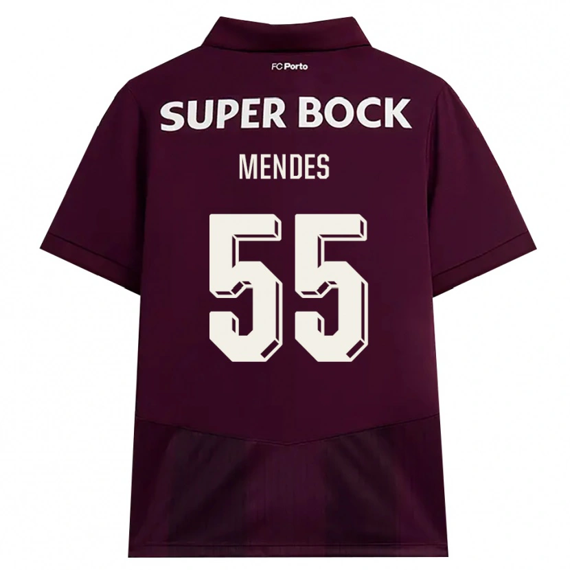 Danxen Damen Joao Mendes #55 Burgund Weiß Auswärtstrikot Trikot 2026/27 T-Shirt