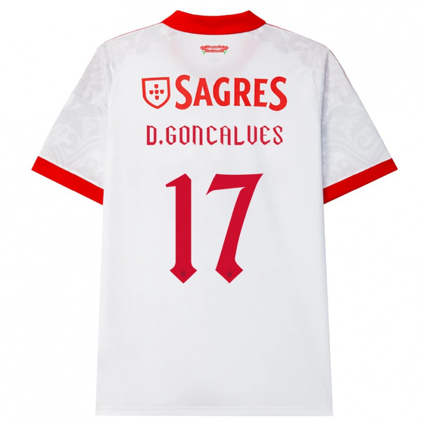 Danxen Damen Diogo Goncalves #17 Weiß Rot Gelb Auswärtstrikot Trikot 2026/27 T-Shirt