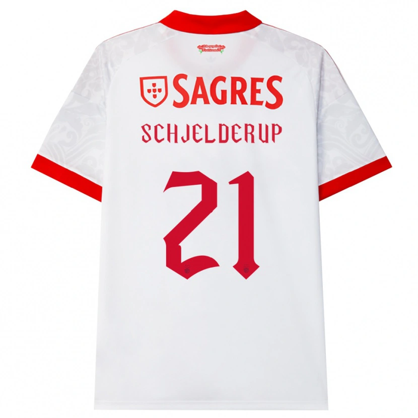Danxen Damen Andreas Schjelderup #21 Weiß Rot Gelb Auswärtstrikot Trikot 2026/27 T-Shirt