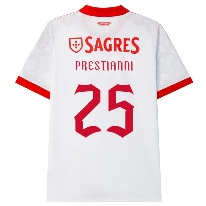 Danxen Damen Gianluca Prestianni #25 Weiß Rot Gelb Auswärtstrikot Trikot 2026/27 T-Shirt
