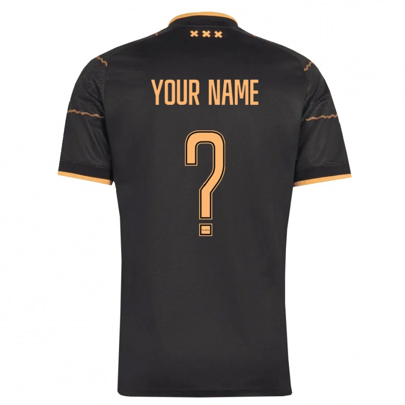 Danxen Damen Ihren Namen #0 Schwarz Orange Auswärtstrikot Trikot 2026/27 T-Shirt