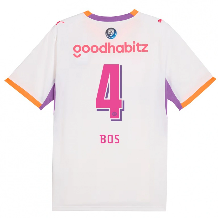 Danxen Damen Floris Bos #4 Weiß Violett Orange Auswärtstrikot Trikot 2026/27 T-Shirt