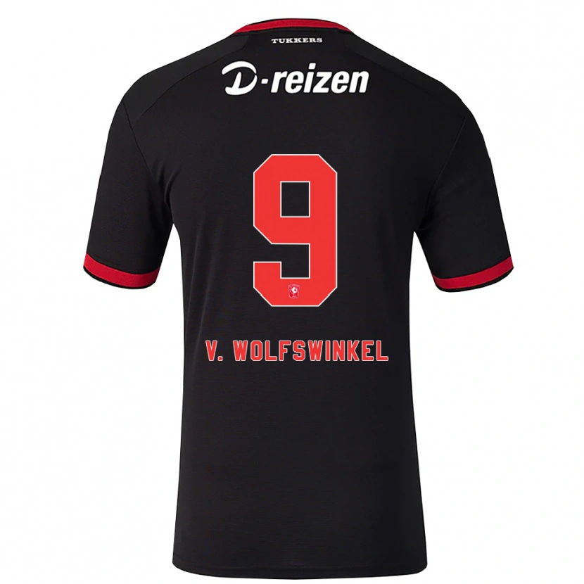 Danxen Damen Ricky Van Wolfswinkel #9 Rot Weiß Schwarz Auswärtstrikot Trikot 2026/27 T-Shirt