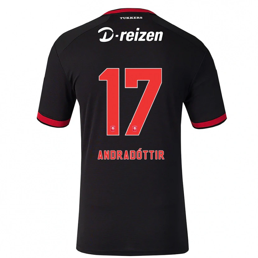Danxen Damen Amanda Andradóttir #17 Rot Weiß Schwarz Auswärtstrikot Trikot 2026/27 T-Shirt