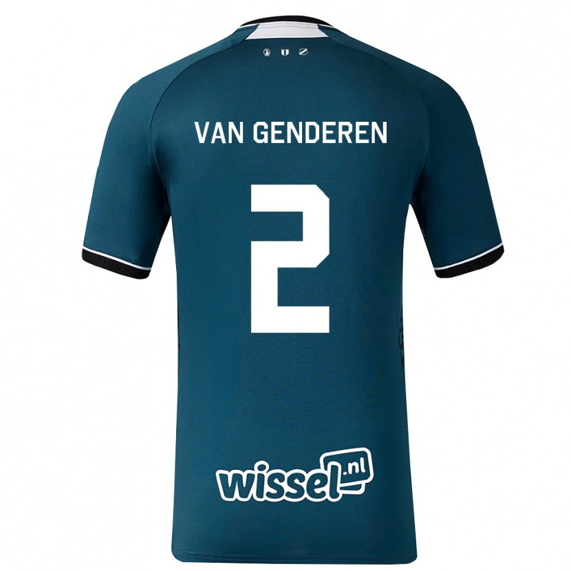 Danxen Damen Juliën Van Genderen #2 Dunkelschiefergrau Weiß Auswärtstrikot Trikot 2026/27 T-Shirt
