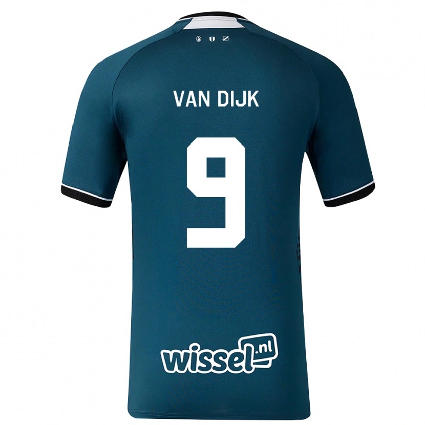 Danxen Damen Bright Van Dijk #9 Dunkelschiefergrau Weiß Auswärtstrikot Trikot 2026/27 T-Shirt