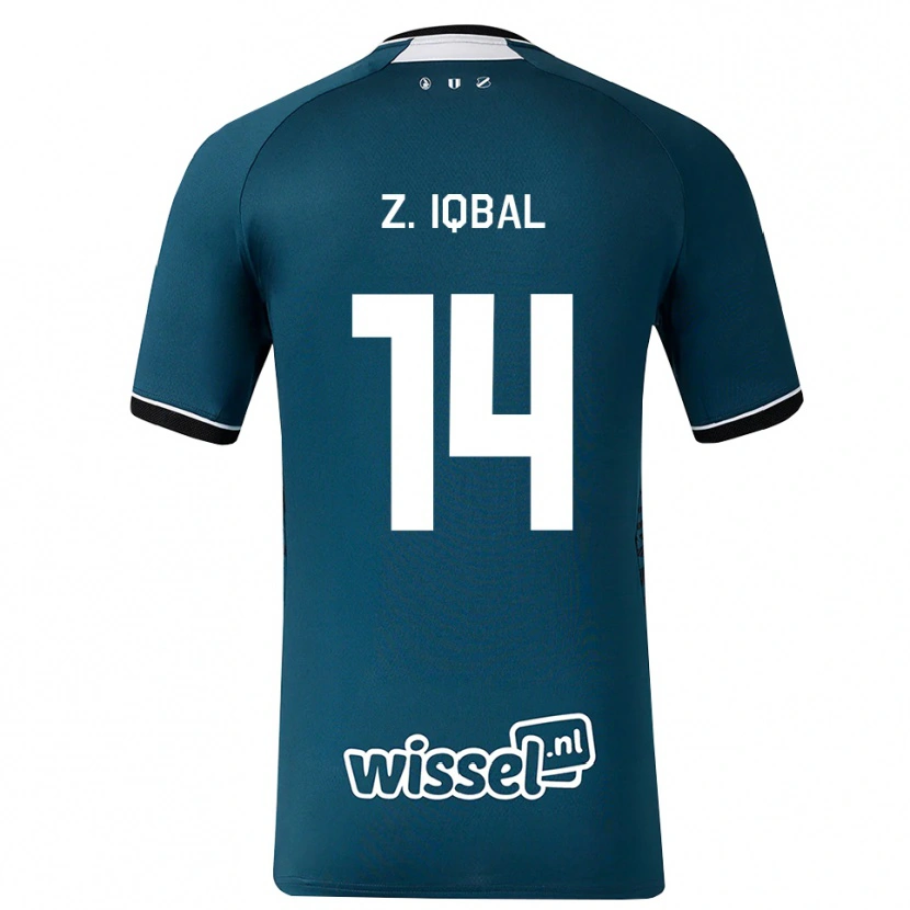 Danxen Damen Zidane Iqbal #14 Dunkelschiefergrau Weiß Auswärtstrikot Trikot 2026/27 T-Shirt
