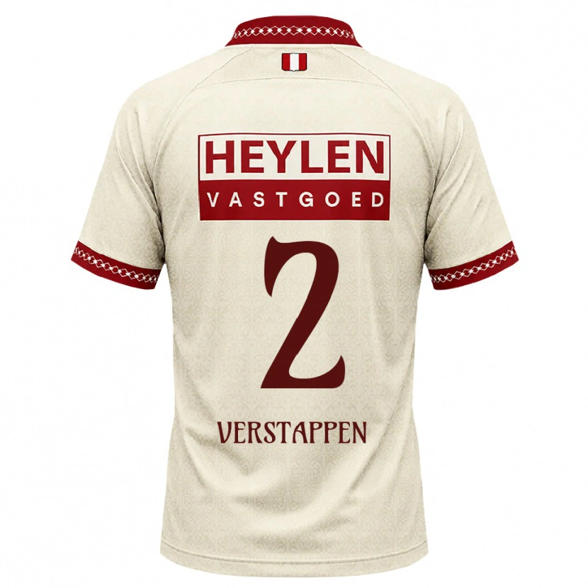 Danxen Damen Jayden Verstappen #2 Beige Rot Auswärtstrikot Trikot 2026/27 T-Shirt