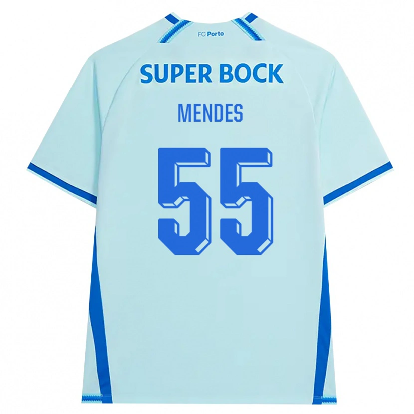 Danxen Damen Joao Mendes #55 Hellcyan Blau Ausweichtrikot Trikot 2026/27 T-Shirt