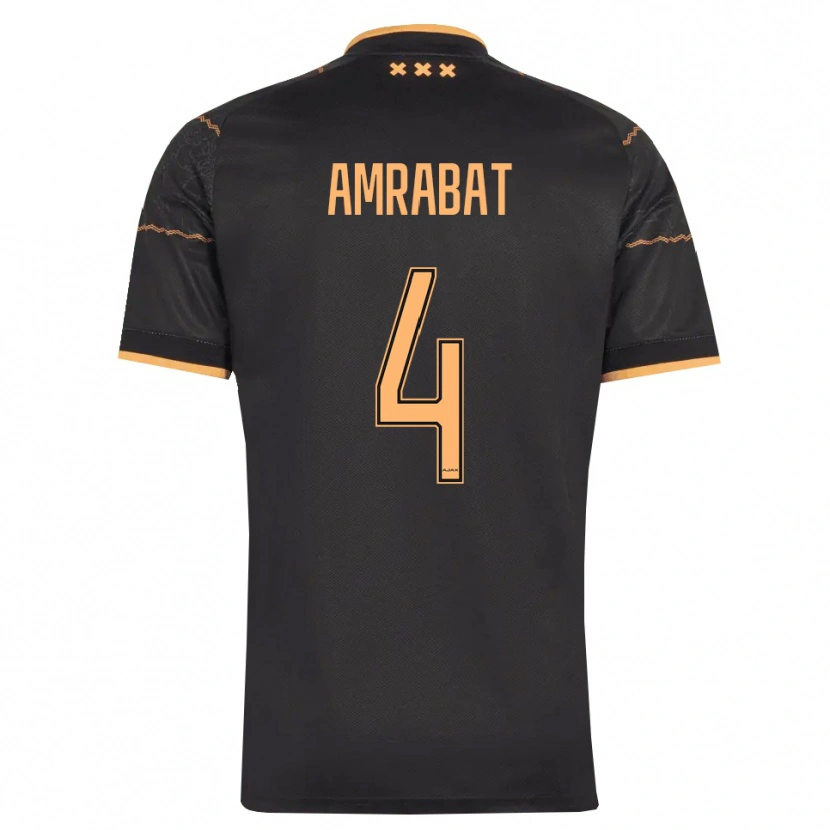 Danxen Damen Sofyan Amrabat #4 Schwarz Orange Auswärtstrikot Trikot 2026/27 T-Shirt