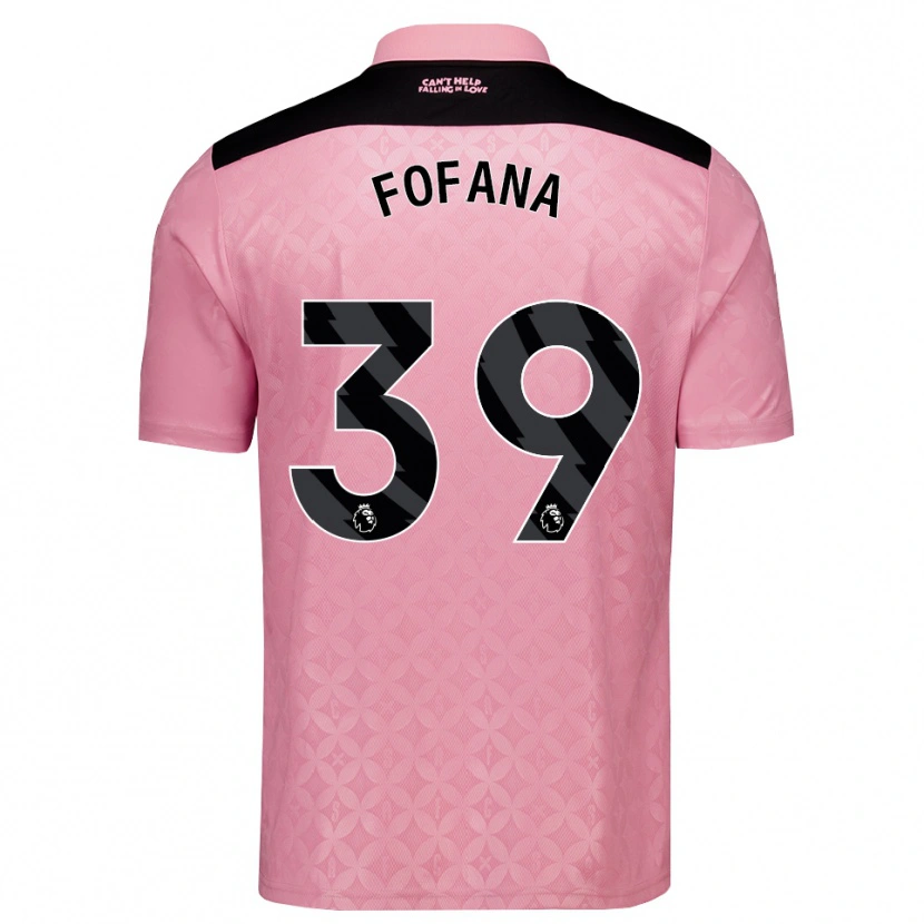 Danxen Kinder Malick Fofana #39 Hellrosa Schwarz Auswärtstrikot Trikot 2026/27 T-Shirt