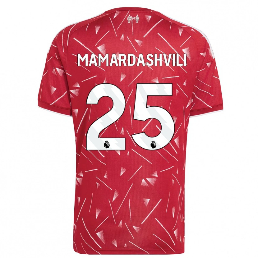 Danxen Kinder Giorgi Mamardashvili #25 Weiß Rot Heimtrikot Trikot 2026/27 T-Shirt