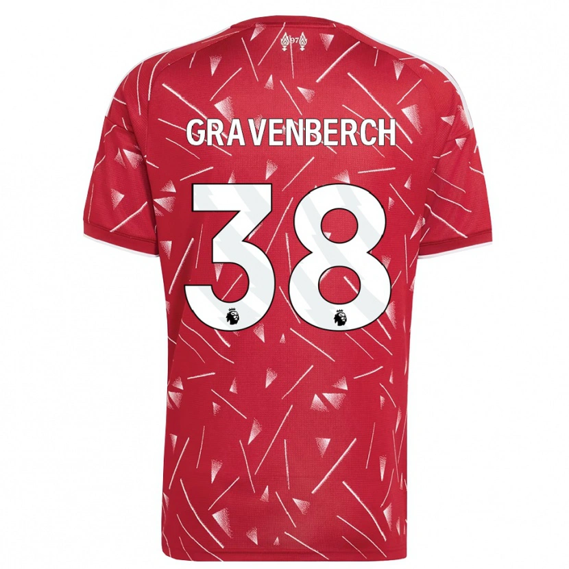 Danxen Kinder Ryan Gravenberch #38 Weiß Rot Heimtrikot Trikot 2026/27 T-Shirt