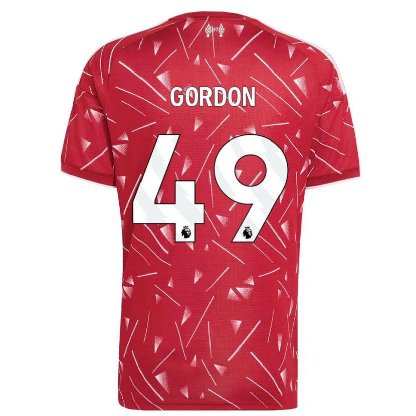 Danxen Kinder Kaide Gordon #49 Weiß Rot Heimtrikot Trikot 2026/27 T-Shirt