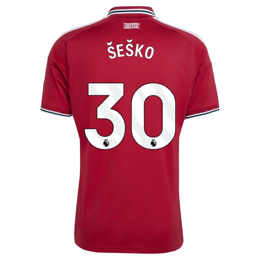 Danxen Kinder Benjamin Sesko #30 Rot Gelb Weiß Heimtrikot Trikot 2026/27 T-Shirt