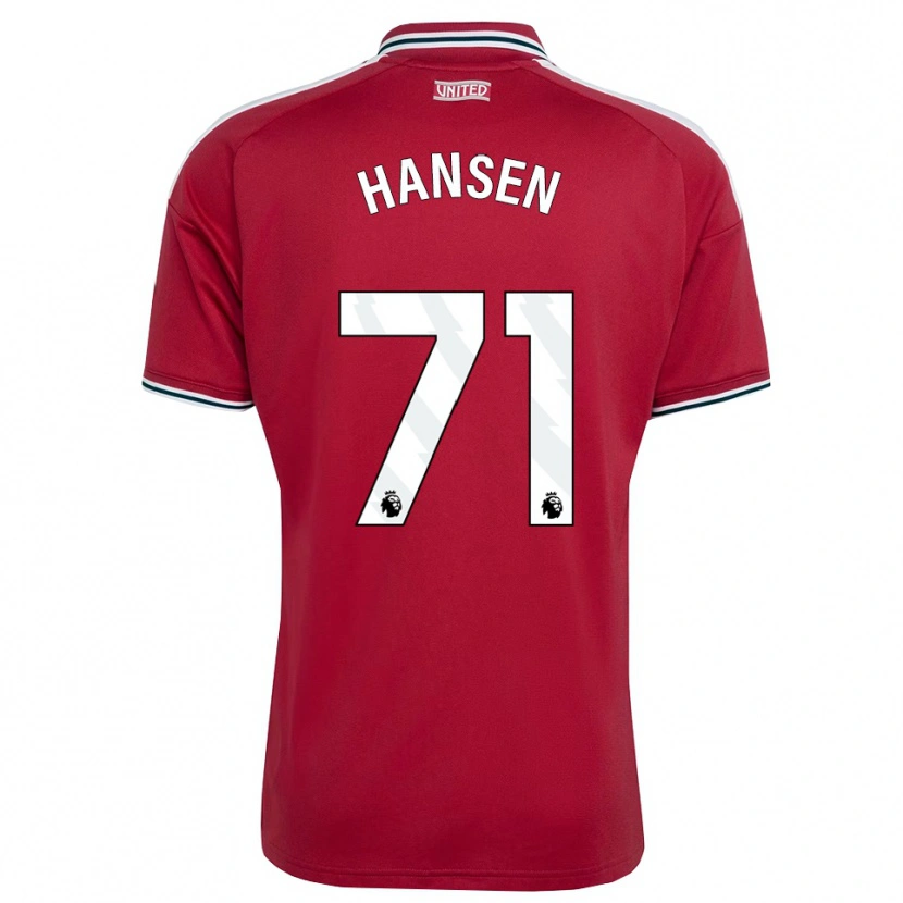 Danxen Kinder Isak Hansen-Aaroen #71 Rot Gelb Weiß Heimtrikot Trikot 2026/27 T-Shirt
