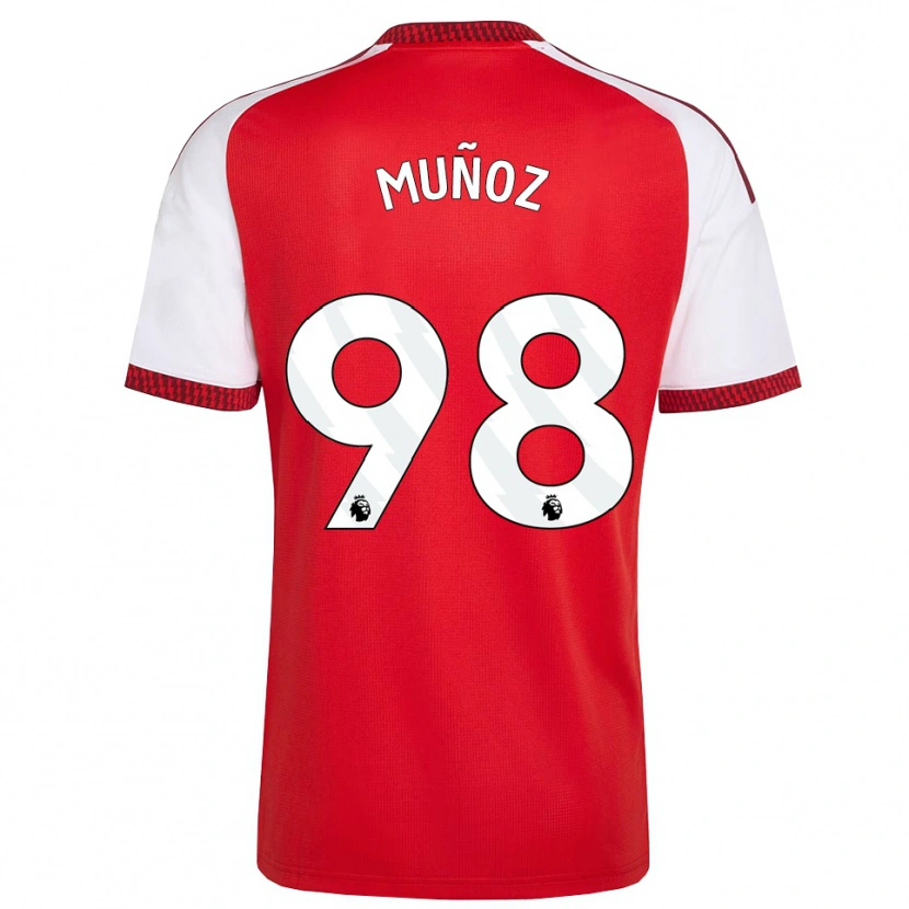 Danxen Kinder Luis Muñoz #98 Rot Weiß Schwarz Heimtrikot Trikot 2026/27 T-Shirt