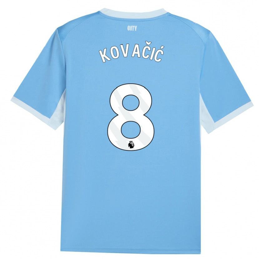 Danxen Kinder Mateo Kovacic #8 Hellhimmelblau Weiß Heimtrikot Trikot 2026/27 T-Shirt