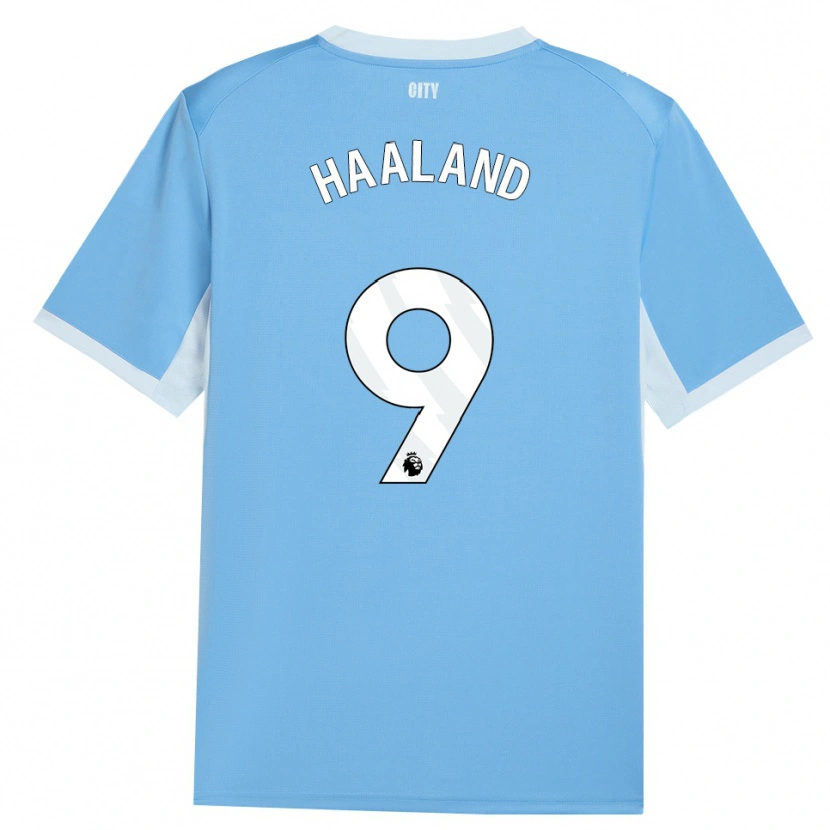 Danxen Kinder Erling Haaland #9 Hellhimmelblau Weiß Heimtrikot Trikot 2026/27 T-Shirt