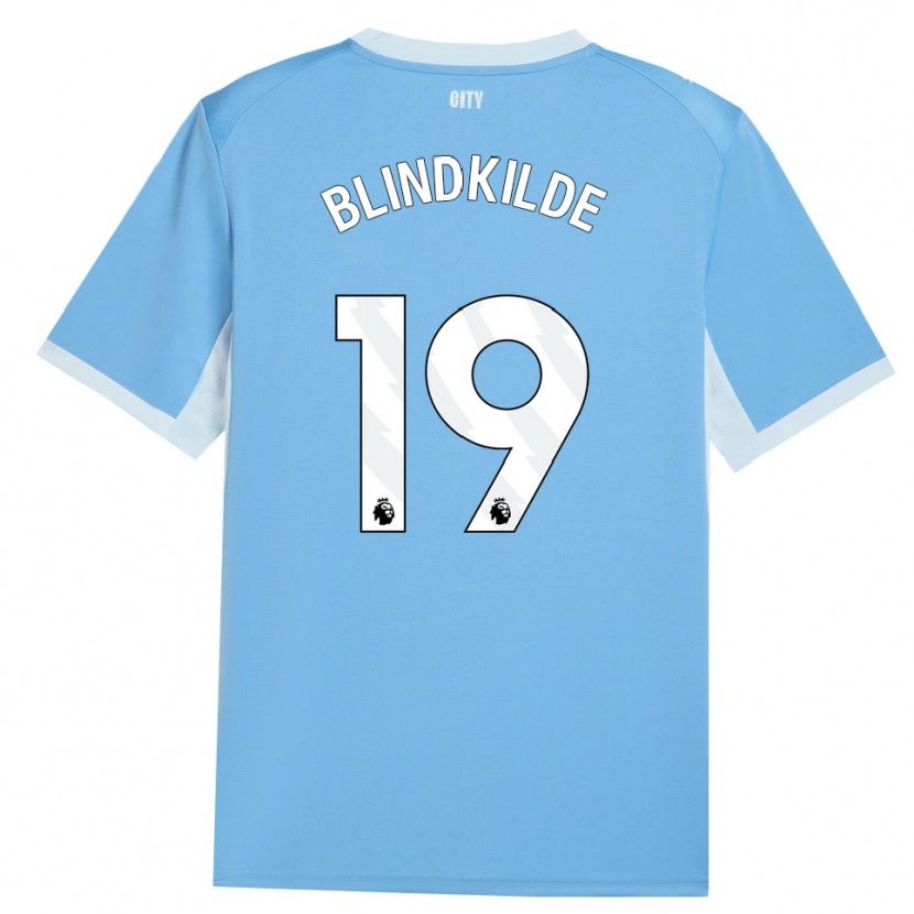 Danxen Kinder Laura Blindkilde Brown #19 Hellhimmelblau Weiß Heimtrikot Trikot 2026/27 T-Shirt