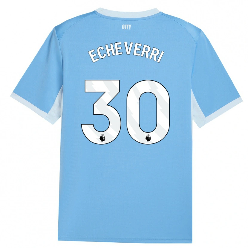 Danxen Kinder Claudio Echeverri #30 Hellhimmelblau Weiß Heimtrikot Trikot 2026/27 T-Shirt