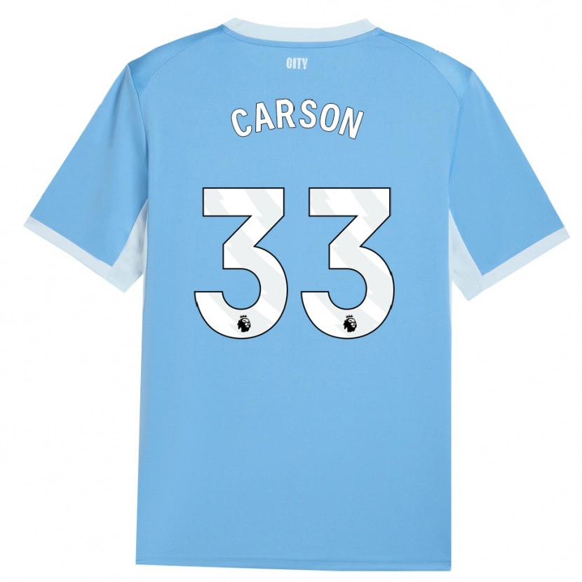 Danxen Kinder Scott Carson #33 Hellhimmelblau Weiß Heimtrikot Trikot 2026/27 T-Shirt