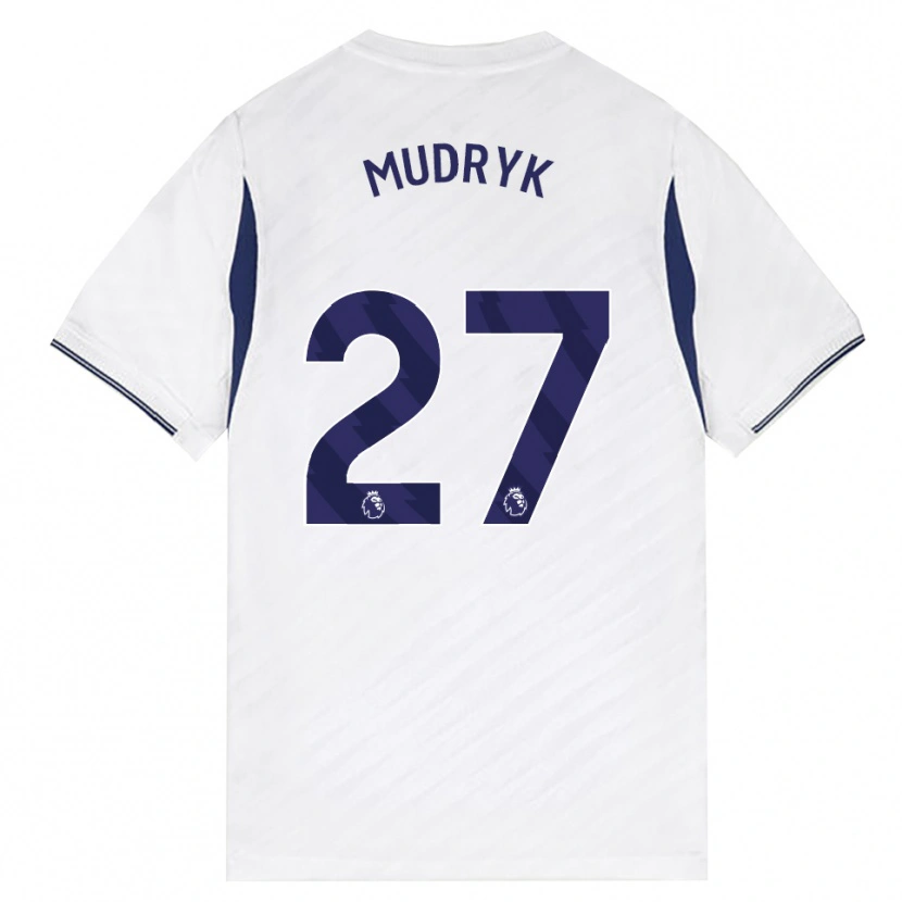 Danxen Kinder Mykhaylo Mudryk #27 Weiß Rot Violett Heimtrikot Trikot 2026/27 T-Shirt