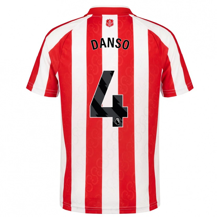 Danxen Kinder Kevin Danso #4 Rot Weiß Schwarz Heimtrikot Trikot 2026/27 T-Shirt