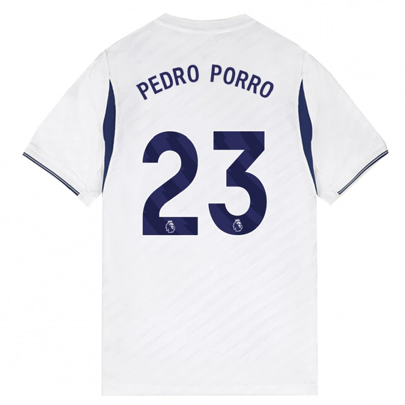 Danxen Kinder Pedro Porro #23 Weiß Rot Violett Heimtrikot Trikot 2026/27 T-Shirt