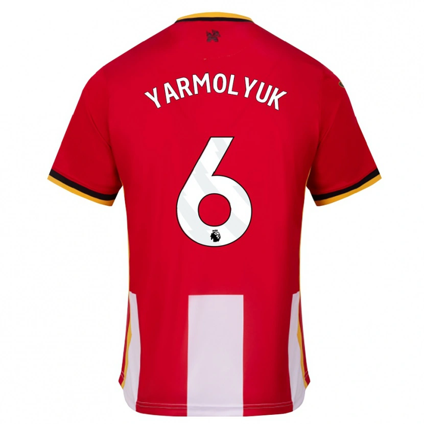 Danxen Kinder Yegor Yarmolyuk #6 Gelb Schwarz Rot Heimtrikot Trikot 2026/27 T-Shirt