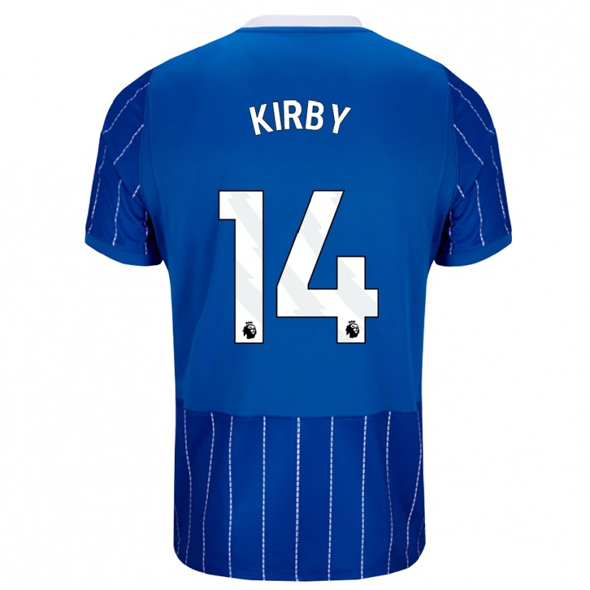 Danxen Kinder Fran Kirby #14 Mittelblau Weiß Heimtrikot Trikot 2026/27 T-Shirt