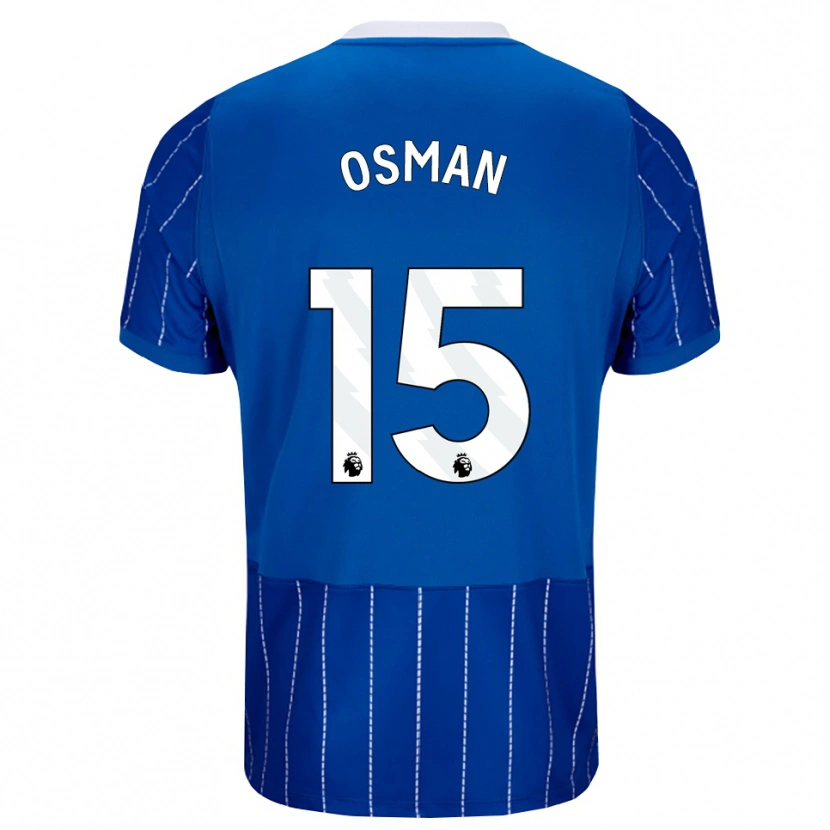 Danxen Kinder Ibrahim Osman #15 Mittelblau Weiß Heimtrikot Trikot 2026/27 T-Shirt