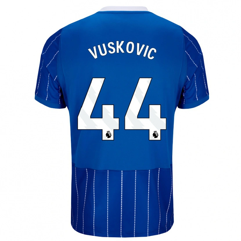 Danxen Kinder Luka Vuskovic #44 Mittelblau Weiß Heimtrikot Trikot 2026/27 T-Shirt